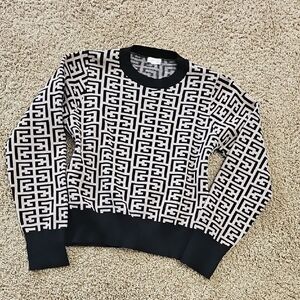 Debut Black and Tan Geometric Sweater